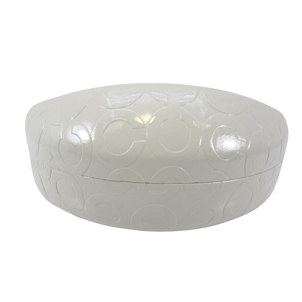 Coach Sunglasses Case White Excellent Embossed Signature C Hard Shell
